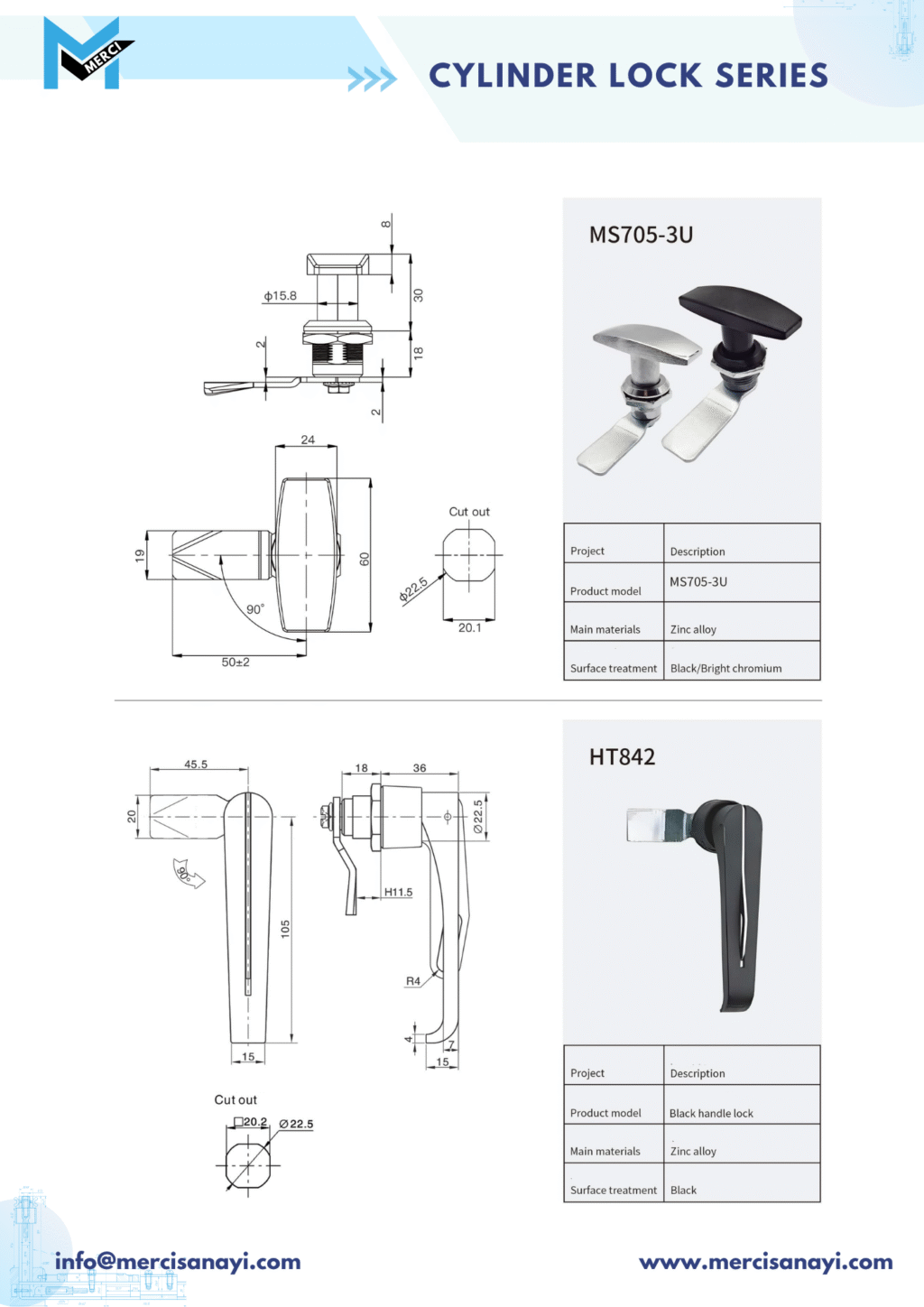 Cylinder Lock Series | MS705-3U, HT842