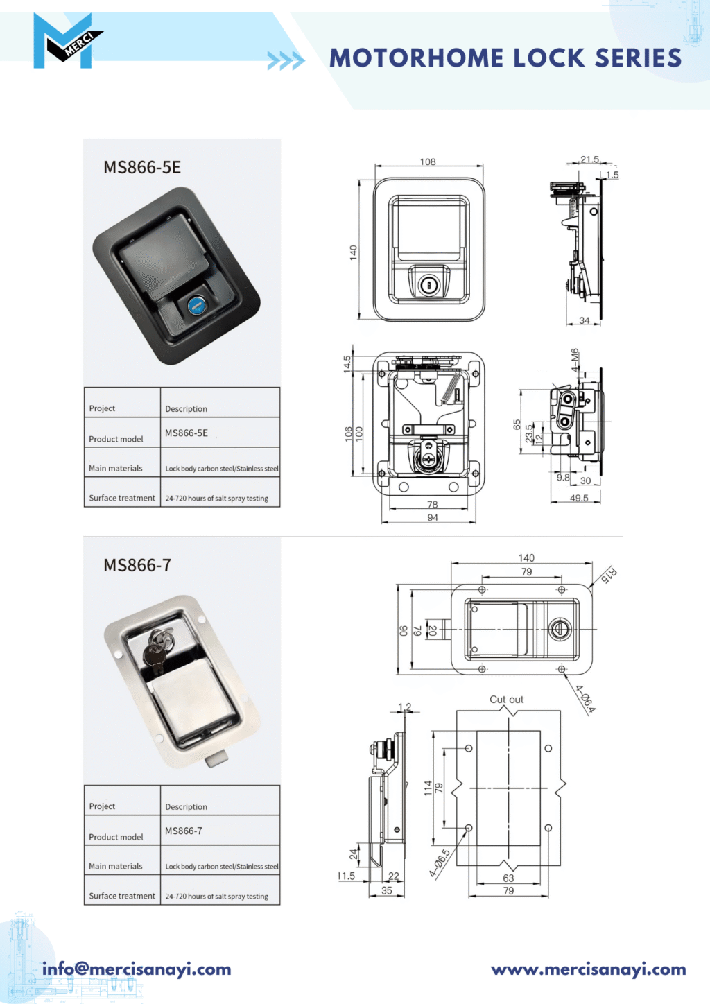 Motorhome Lock Series | MS866-5E, MS866-7