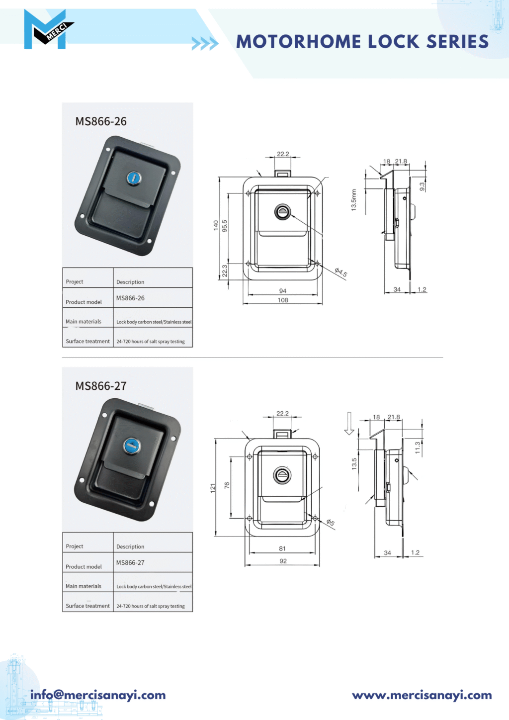 Motorhome Lock Series | MS866-26, MS886-27