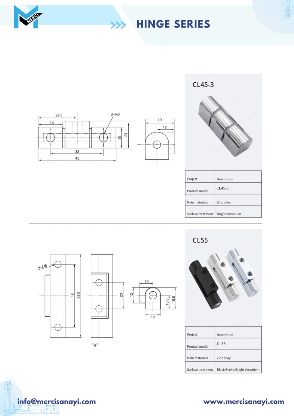 Hinge Series | CL45-3, CL55