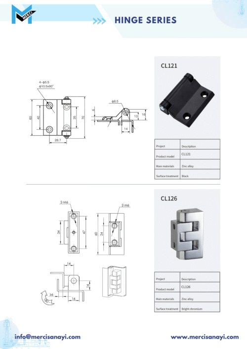 Hinge Series | CL121, CL126