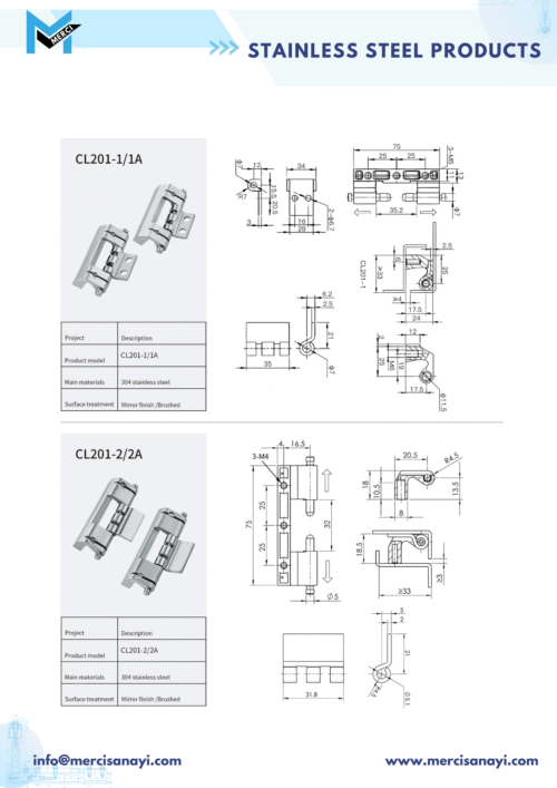 Stainless Steel Products | CL201-1/1A, CL2012/24