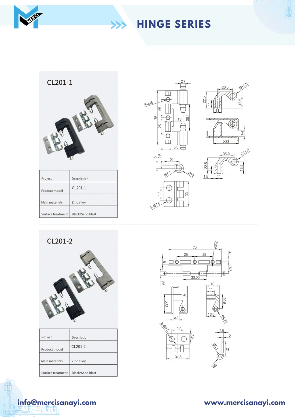 Hinge Series | CL201-1, 201-2