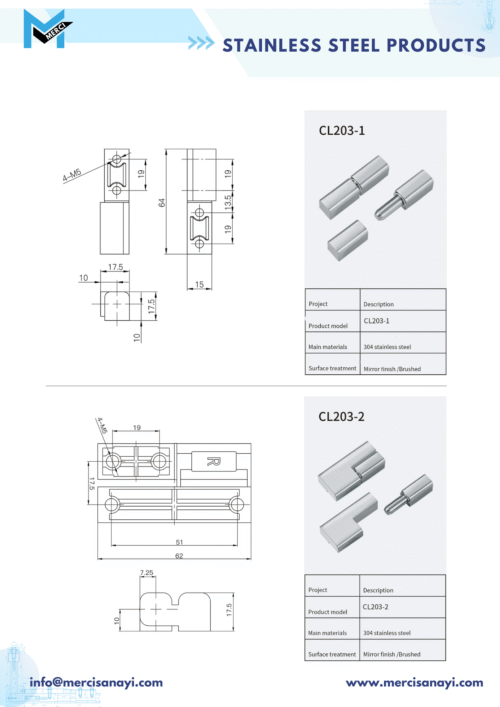 Stainless Steel Products | CL203-1, Cl203-2