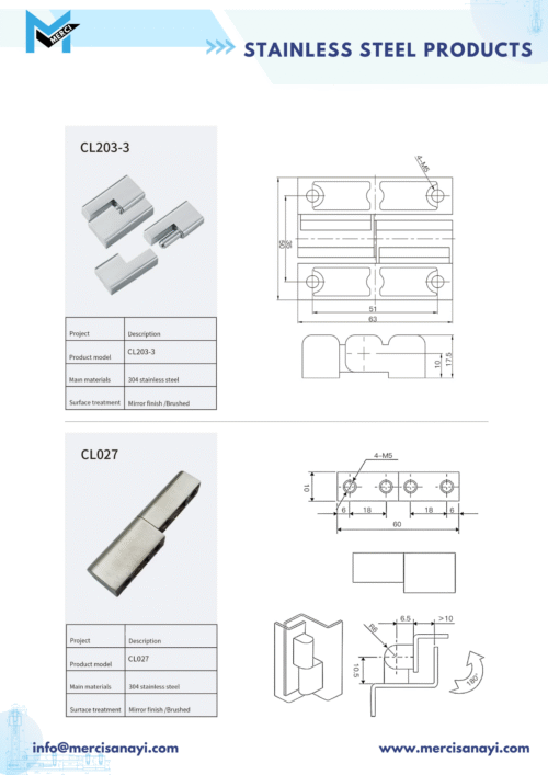 Stainless Steel Products | CL203-3, CL027