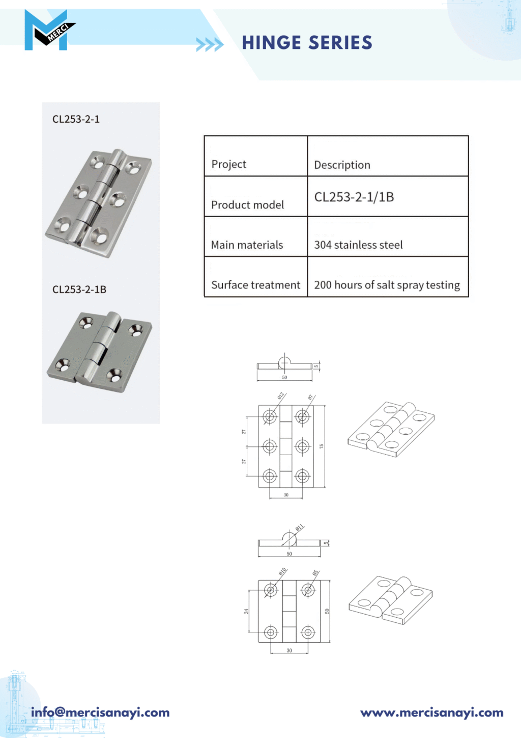 Hinge Series | CL235-2-1, CL253-2-1B