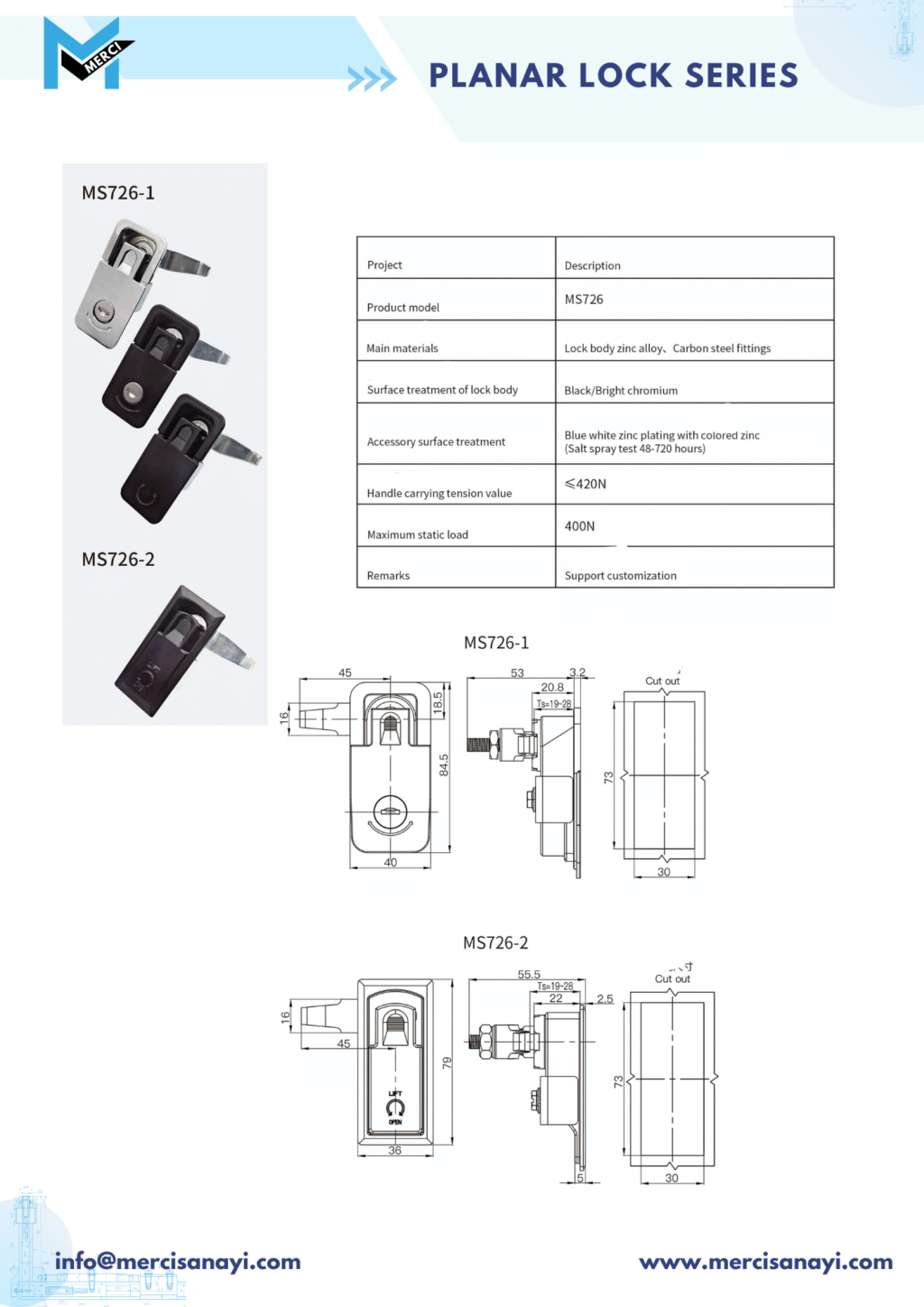 Planar Lock Series | MS726-1, MS726-2
