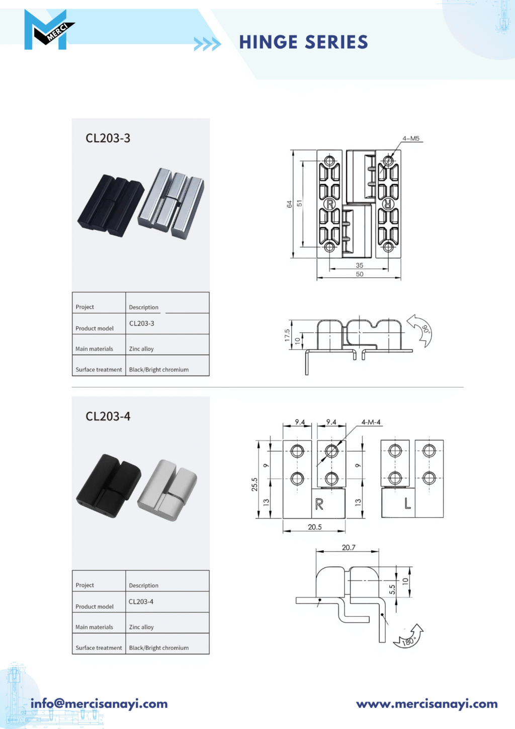 Hinge Series | CL203-3, CL203-4