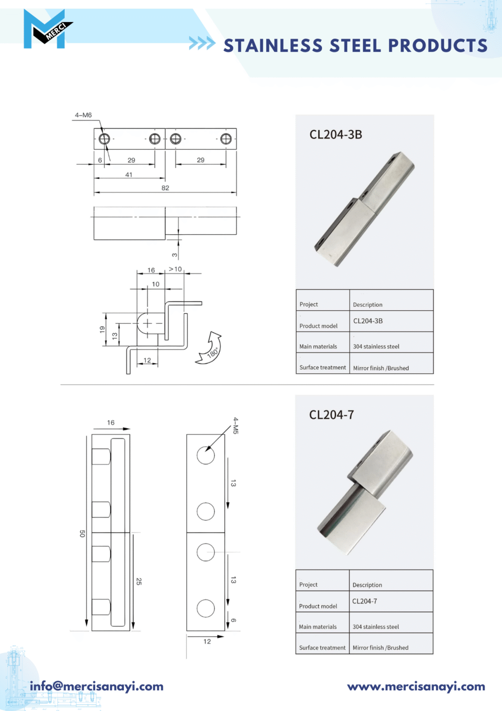 Stainless Steel Products | CL204-3B, CL204-7