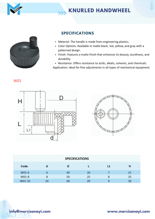 Technopolymer- Diamond Cutted Knob With Handle | W01