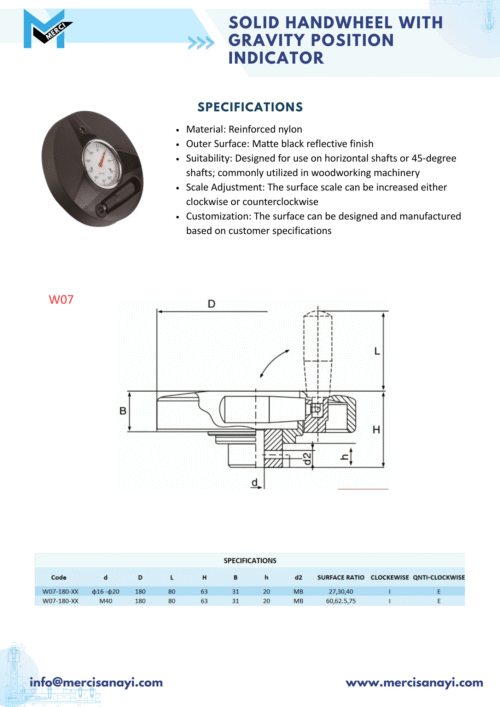 Solid Handwheel With Gravity Indicator | W07