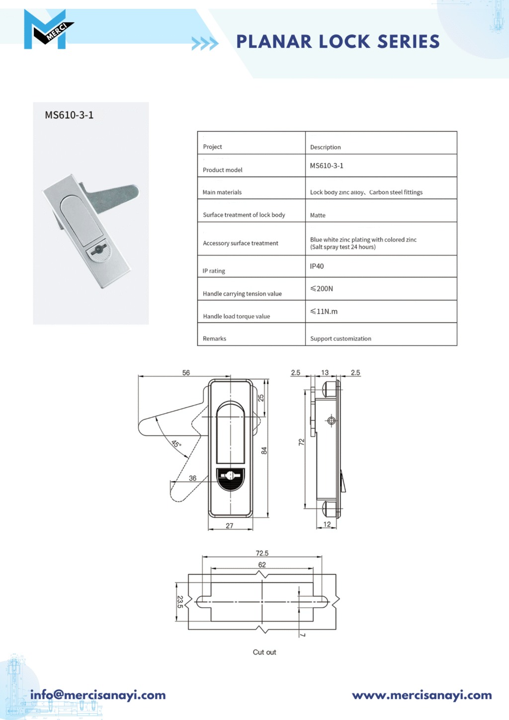 Planar Lock Series | MS610-3-1