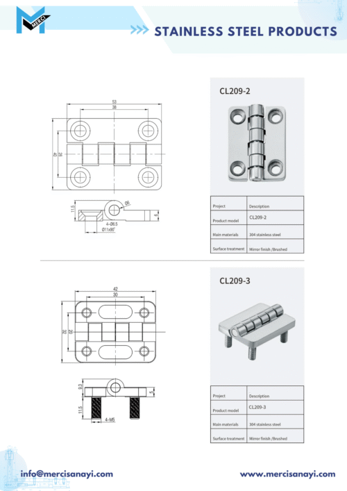 Stainless Steel Products | CL209-2, CL209,-3
