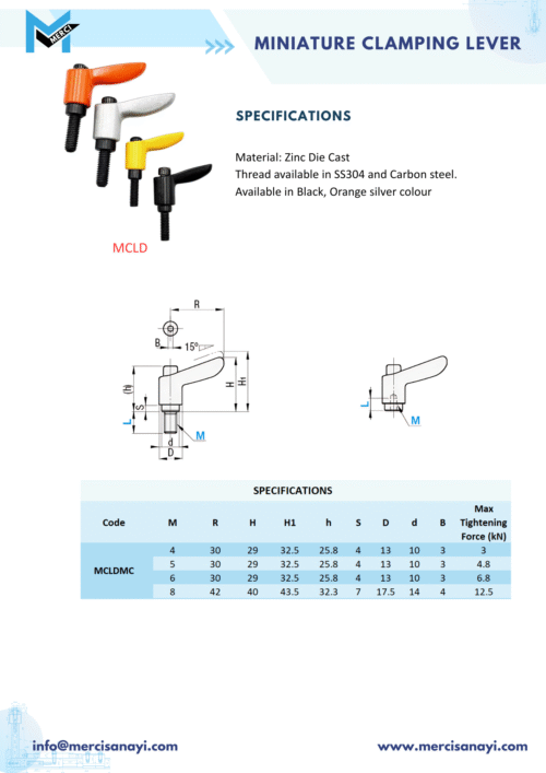 Shop MINIATURE Clamping Lever MCLD