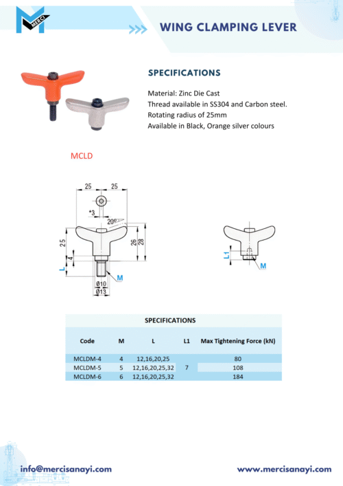 Shop WING Clamping Lever | MCLD - merci sanayi
