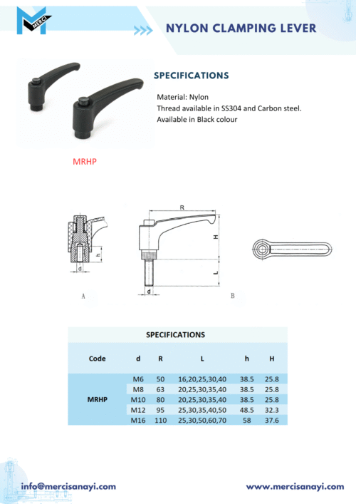 Shop NYLON Clamping Lever | MRHP - Merci Sanayi