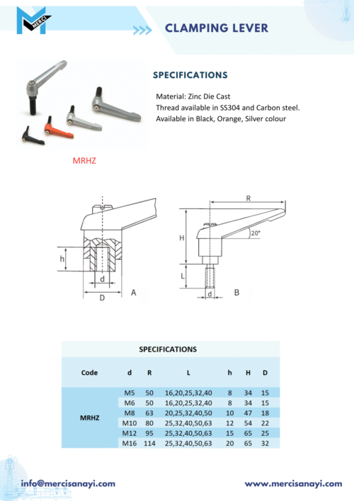 Shop Clamping Lever | MRHZ - Merci Sanayi