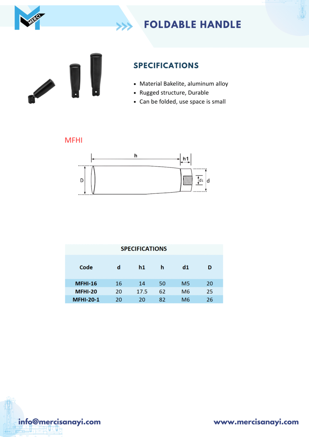 Shop Foldable Handle | MFHI