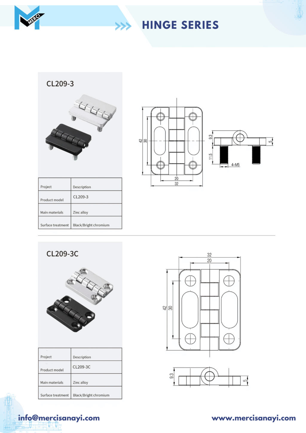Hinge Series | CL209-3, CL209-3C