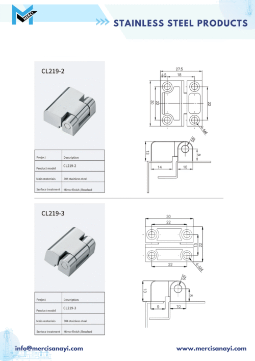 Stainless Steel Products | CL219-2,CL219-3