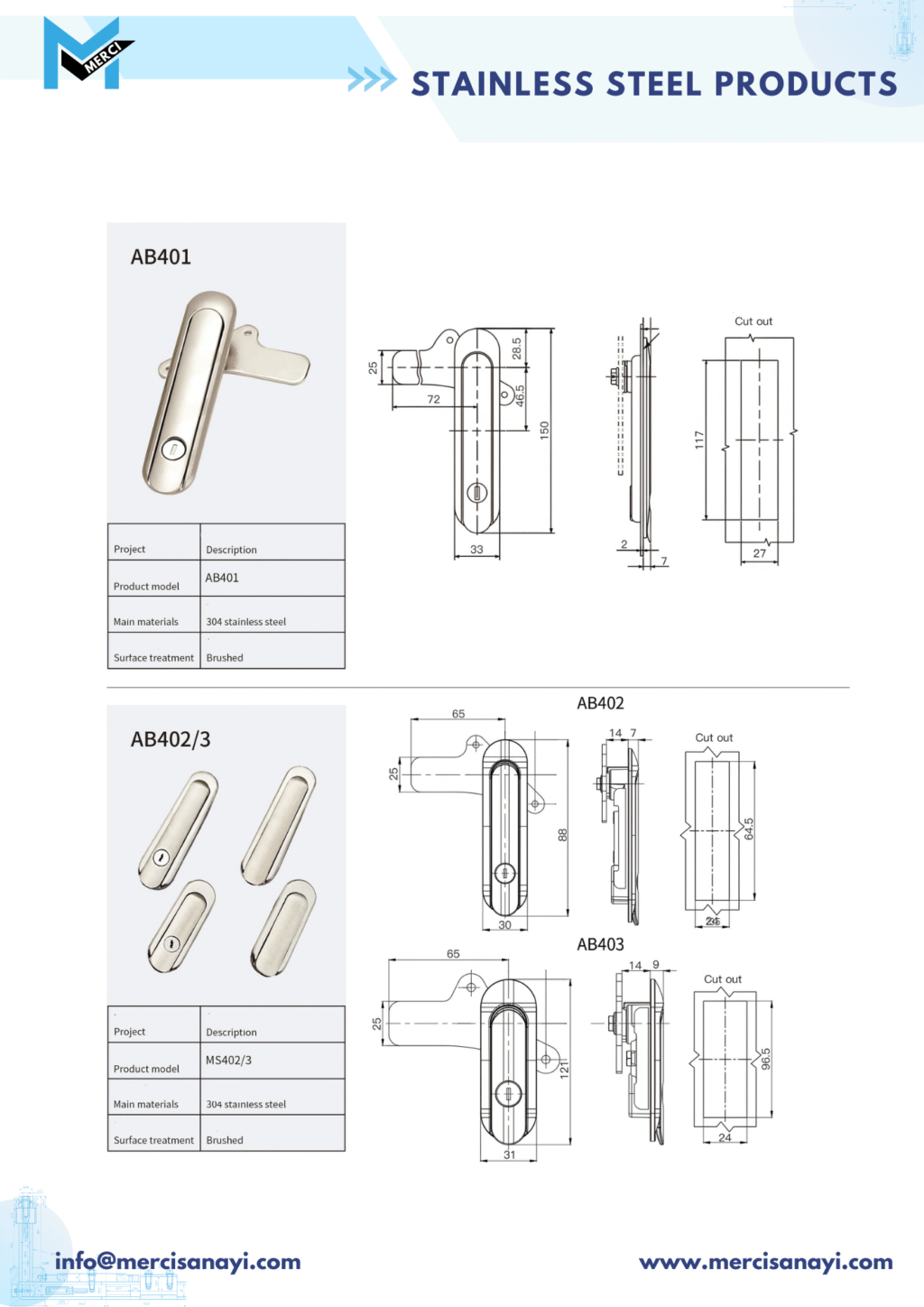 Stainless Steel Products | AB401, AB402/3