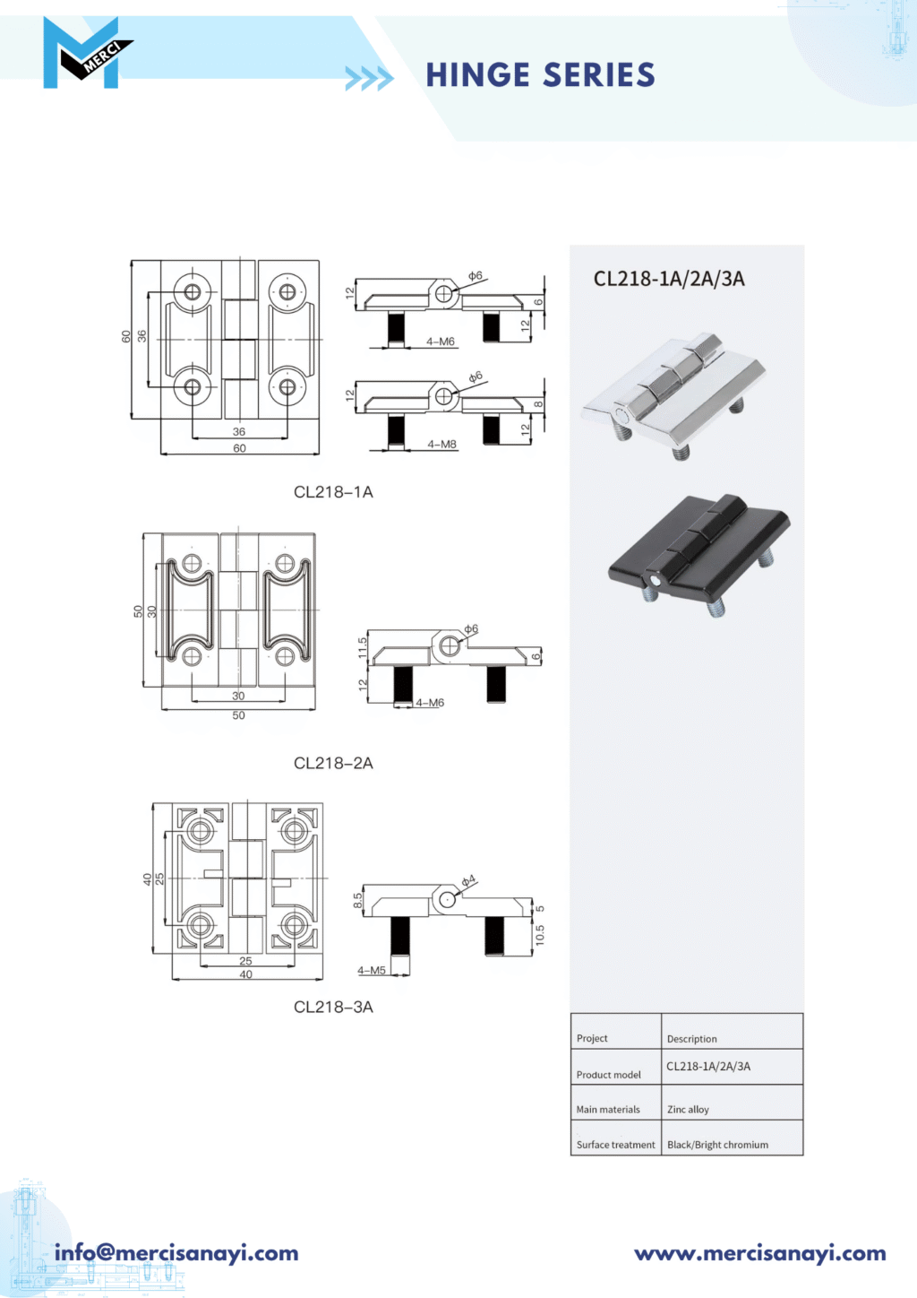 Hinge Series | CL218-1A/2A/3A