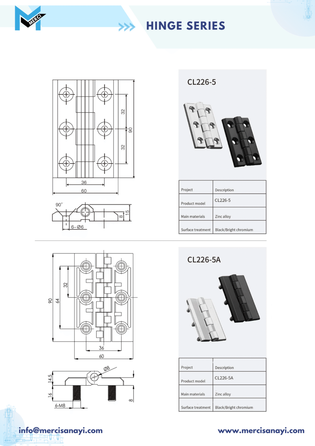 Hinge Series | CL226-5, CL226-5A