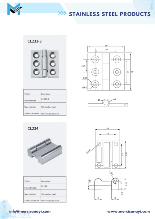 Stainless Steel Products | CL233-3, CL234