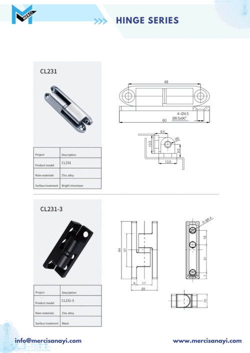 Hinge Series | CL231, 231-3
