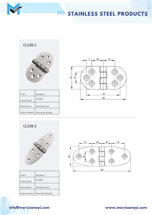 Stainless Steel Products | CL238-1, CL238-2
