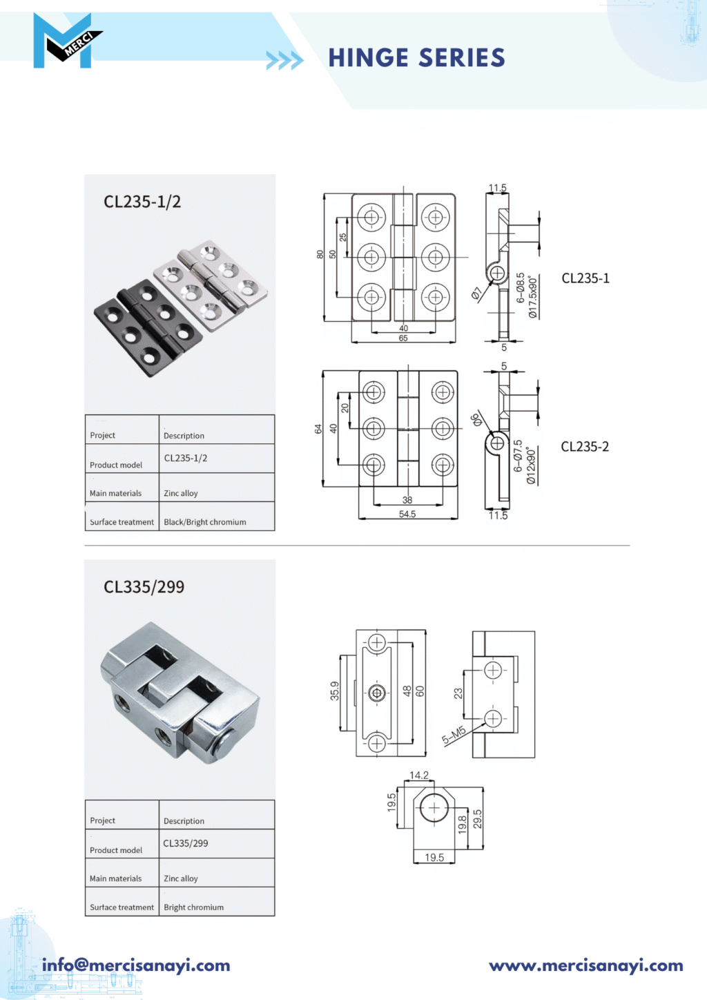 Hinge Series | CL235-1/2,