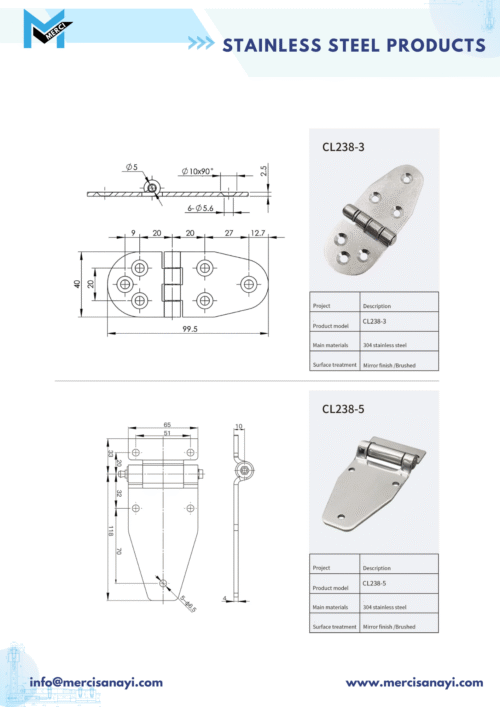 Stainless Steel Products | CL238-3, CL238-5