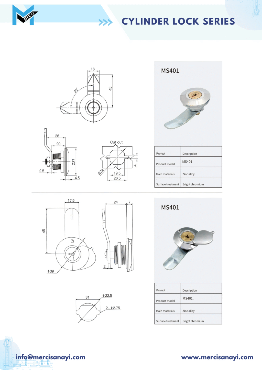 Cylinder Lock Series | MS401