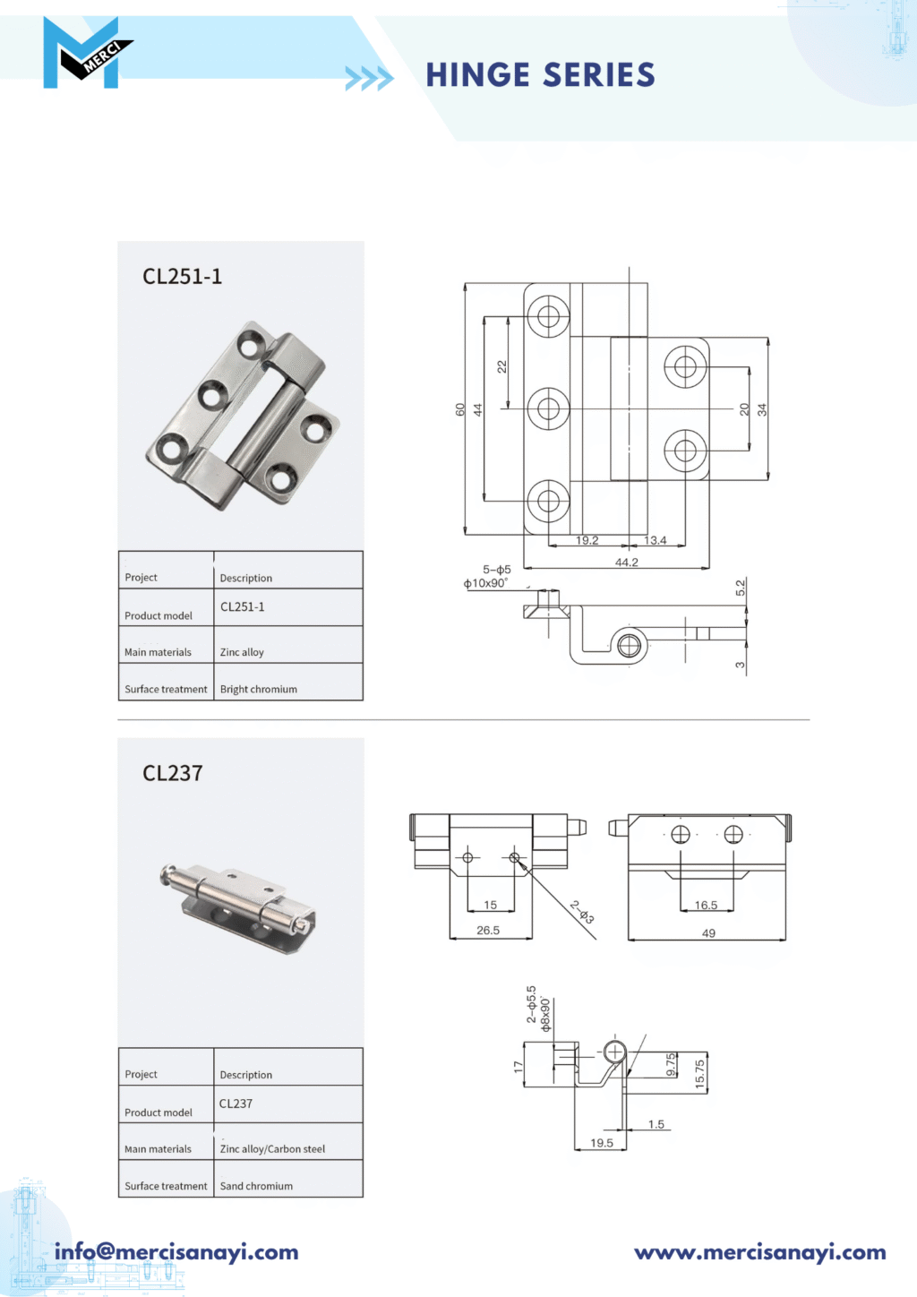 Hinge Series | CL251-1, CL237