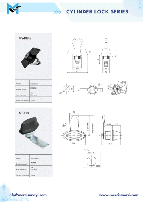 Cylinder Lock Series | MS408-3, MS414