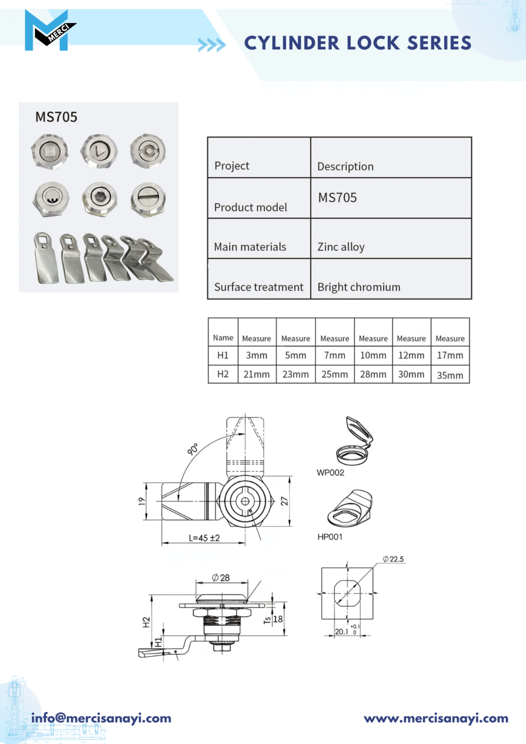 Cylinder Lock Series | MS704