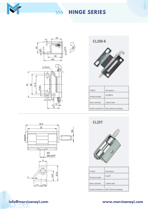 Hinge Series | CL250-6, CL257