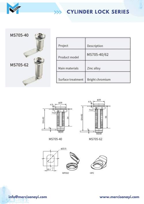 Cylinder Lock Series | MS705-40, MS705-62