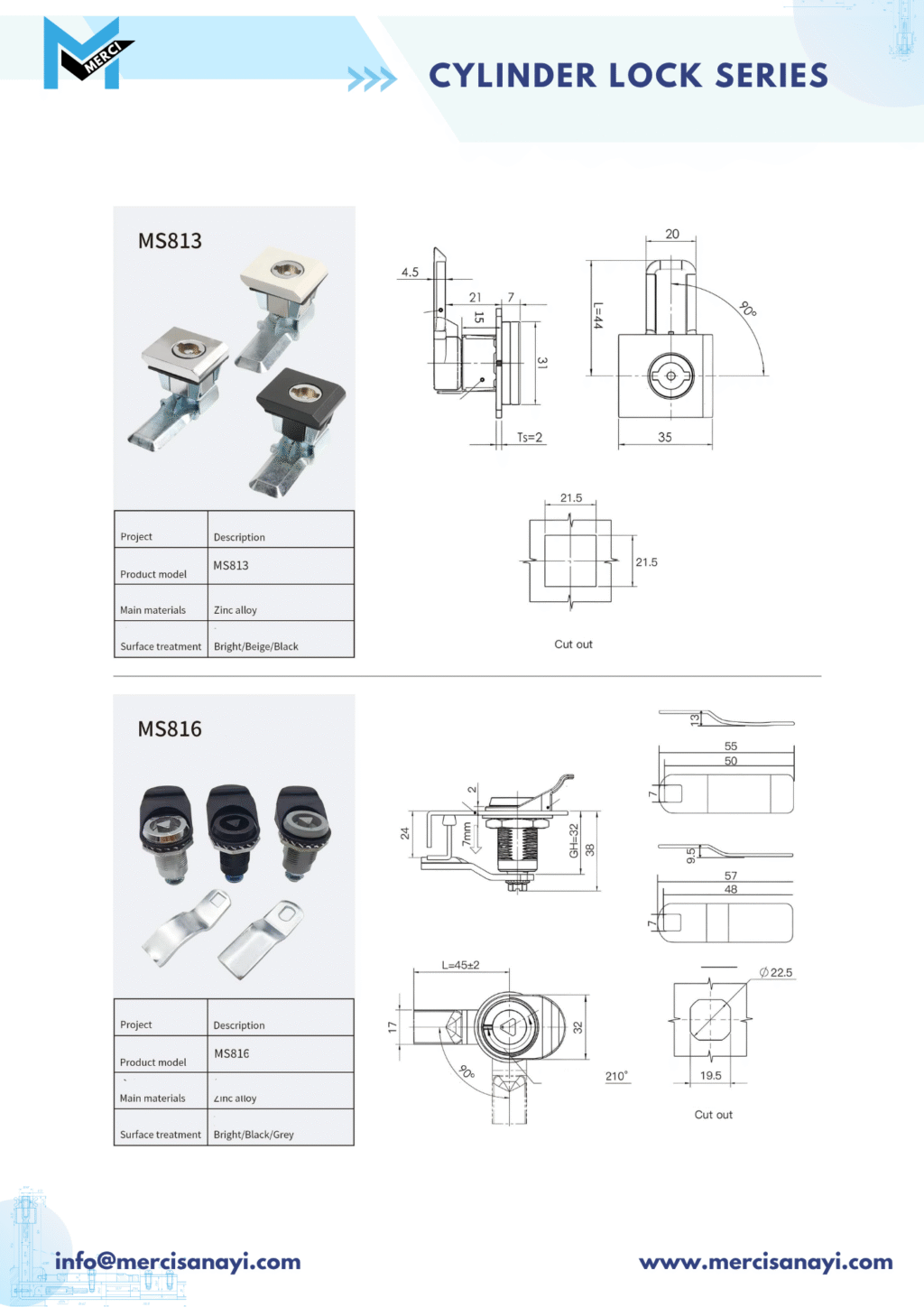 Cylinder Lock Series | MS813, MS816