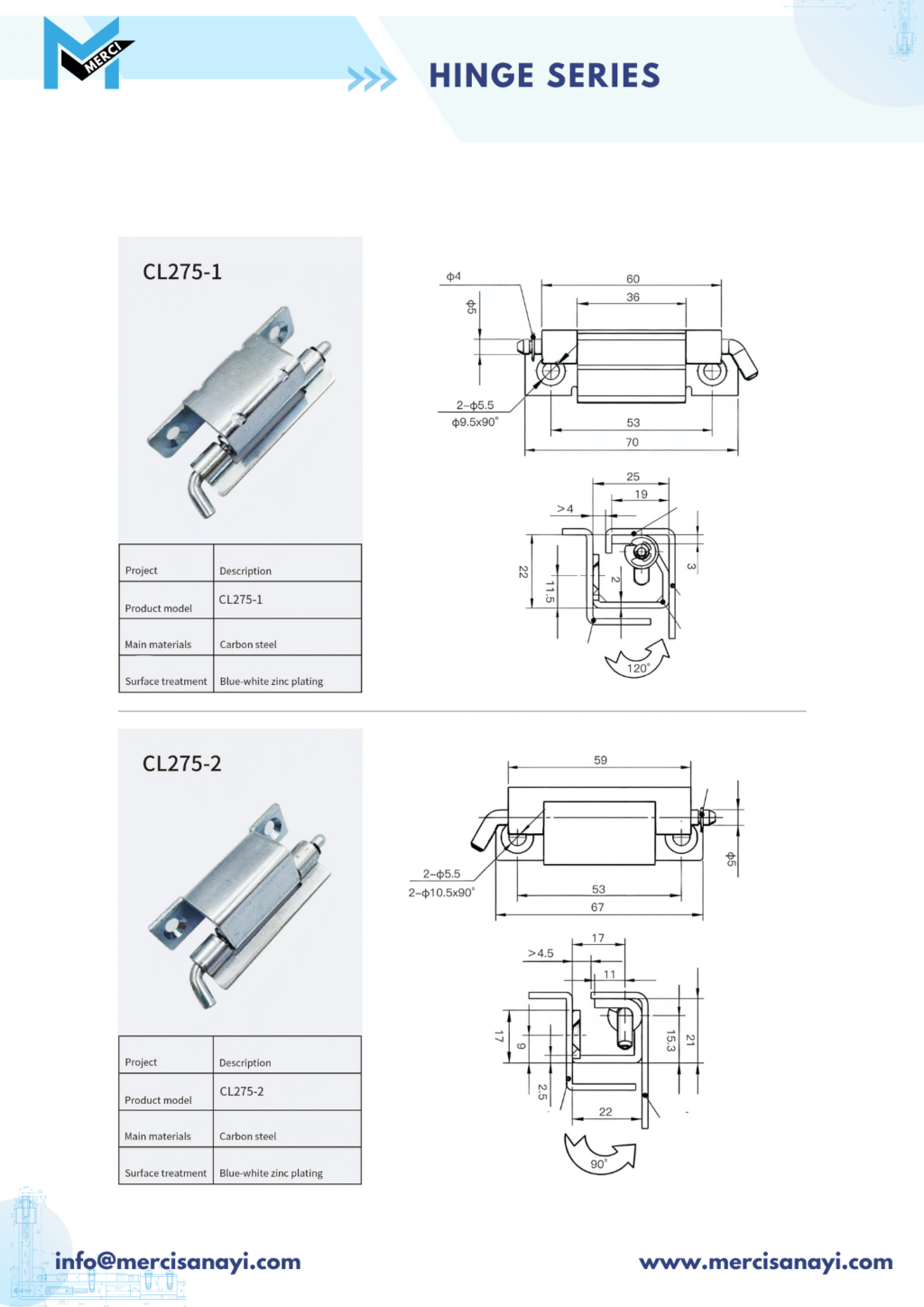 Hinge Series | CL275-1, CL275-2