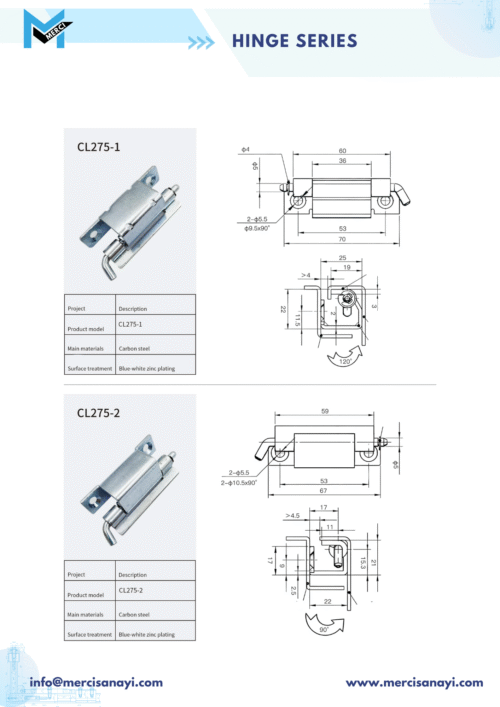 Hinge Series | CL275-1, CL275-2