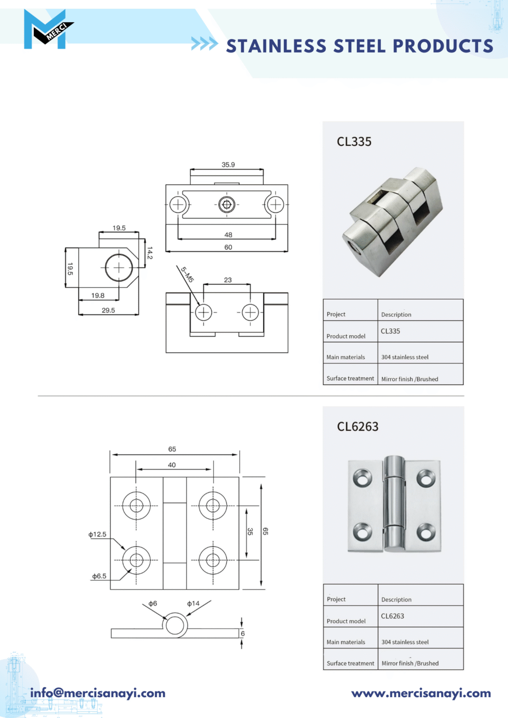 Stainless Steel Products | CL335, CL6263