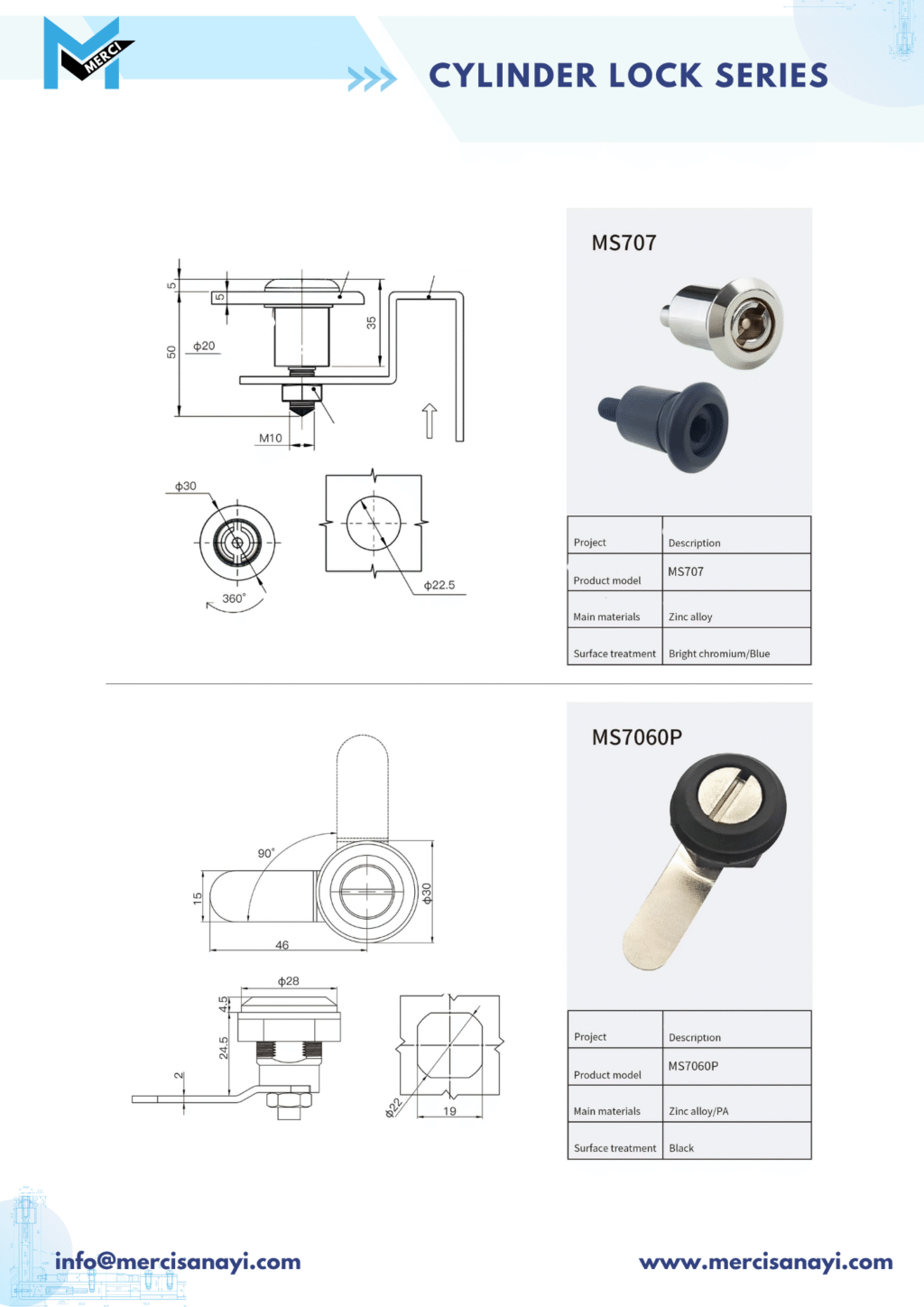 Cylinder Lock Series | MS707, MS7060P