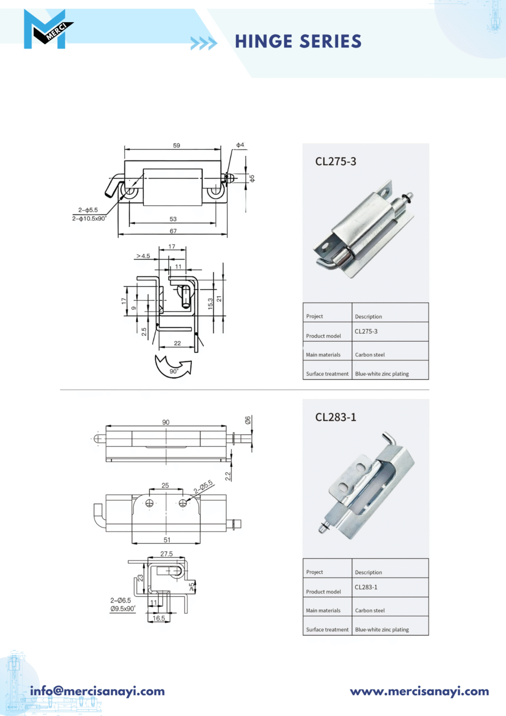 Hinge Series | CL275-3, CL283-1