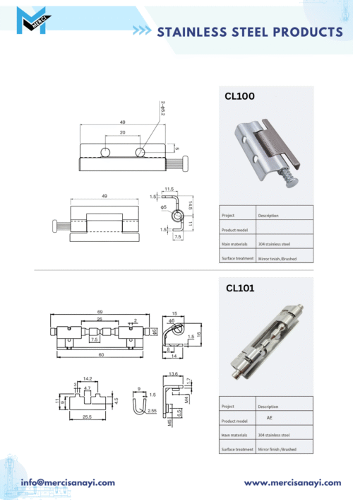 Stainless Steel Products | CL100, CL101