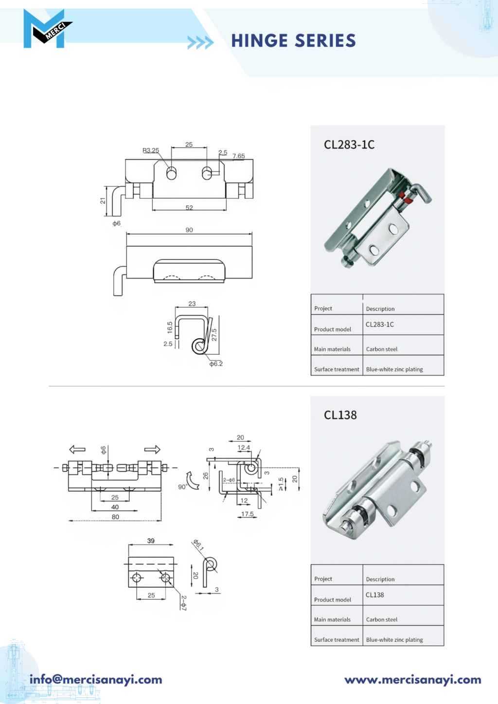 Hinge Series | CL283-1C, CL138