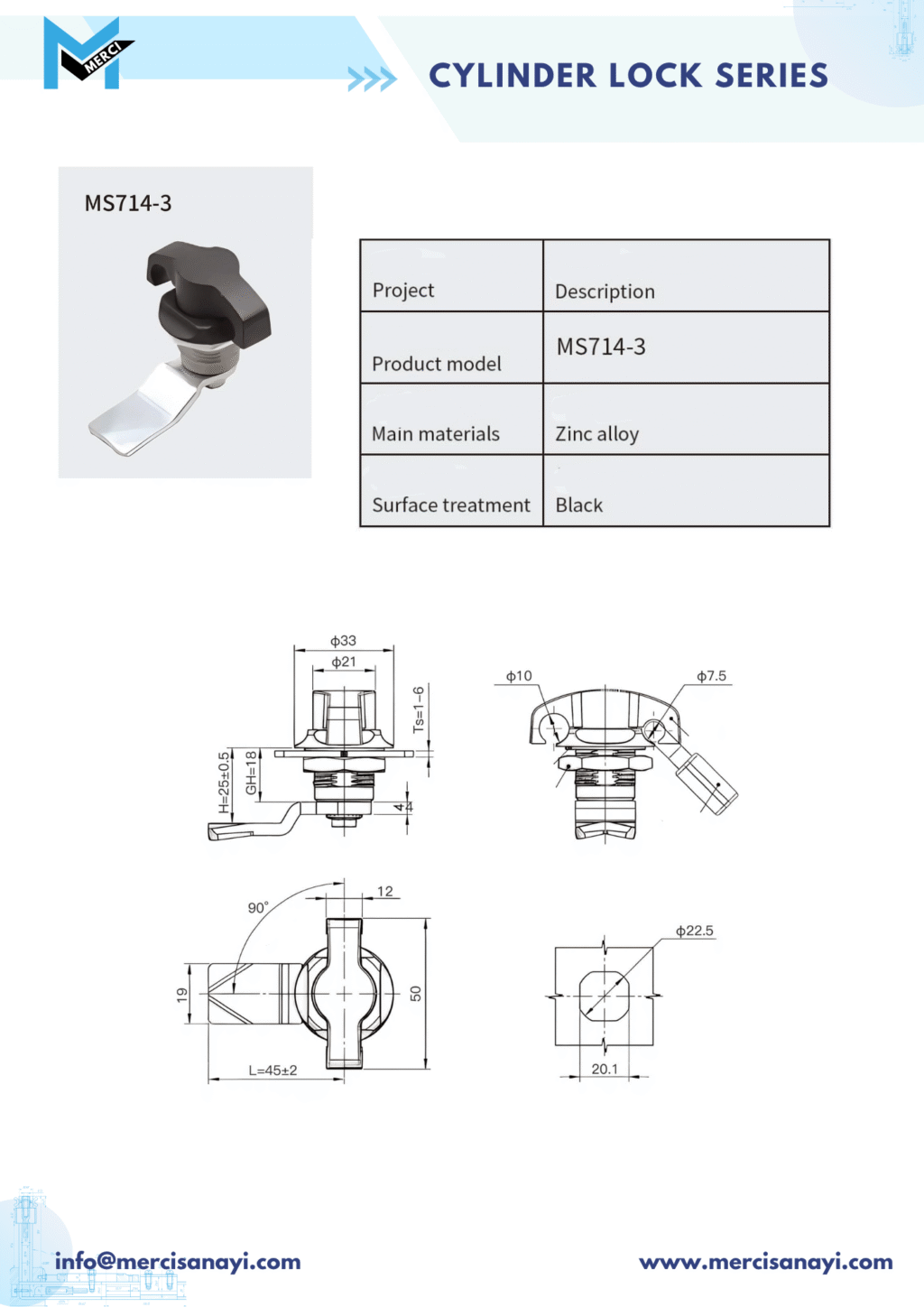 Cylinder Lock Series | MS714-3