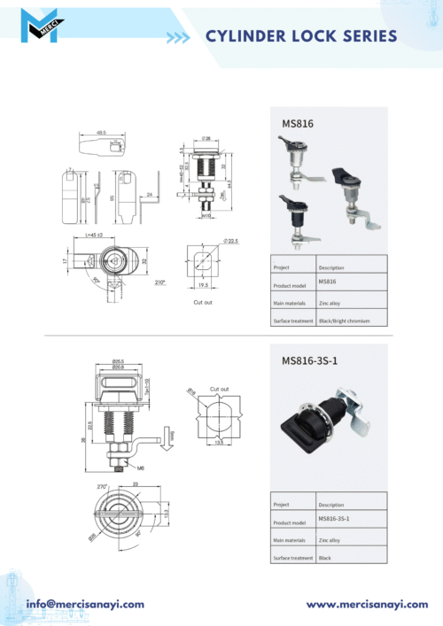 Cylinder Lock Series | MS816, MS816-3S-1