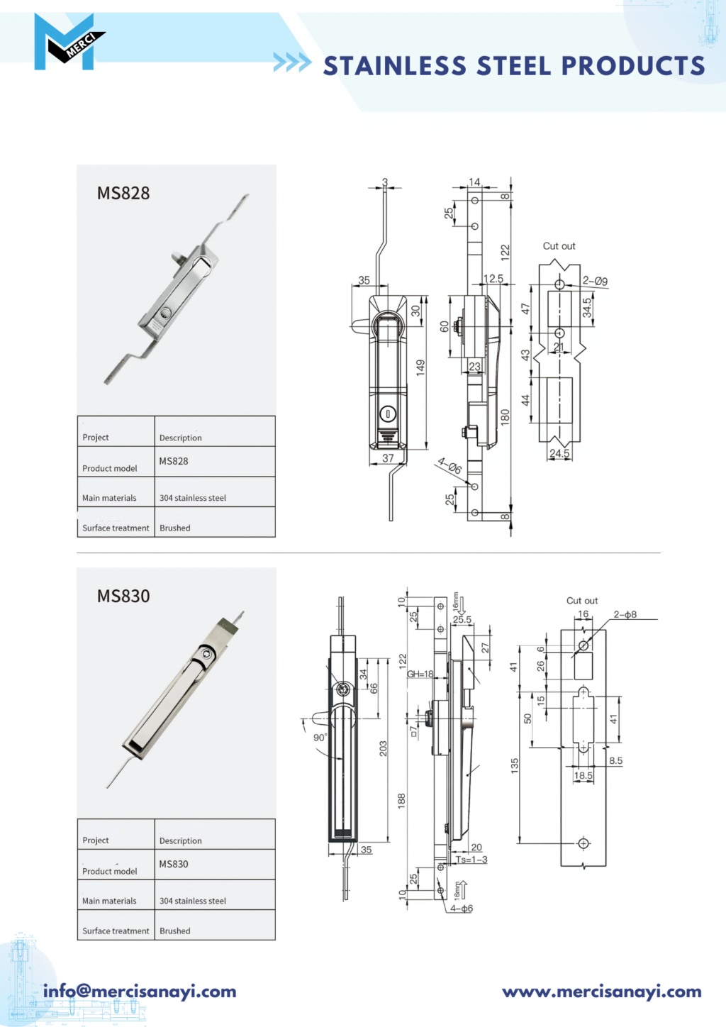 Stainless Steel Products | MS828, MS830