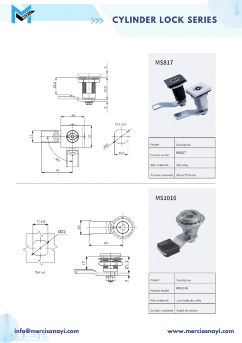 Cylinder Lock Series | MS817, MS1016